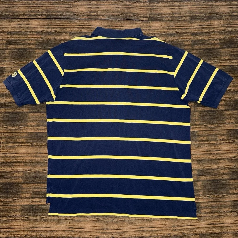 Vintage 90s Polo Golf Polo Shirt Size 2XL Striped Ralph Lauren Yellow Blue
